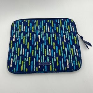 Vera Bradley 7x9 Padded Zip Tablet Holder Unisex / Boys Blue Green